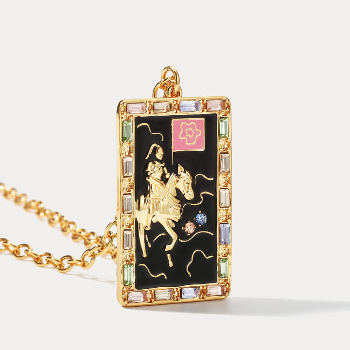 Death Diamond Tarot Gold Chain Jewelry