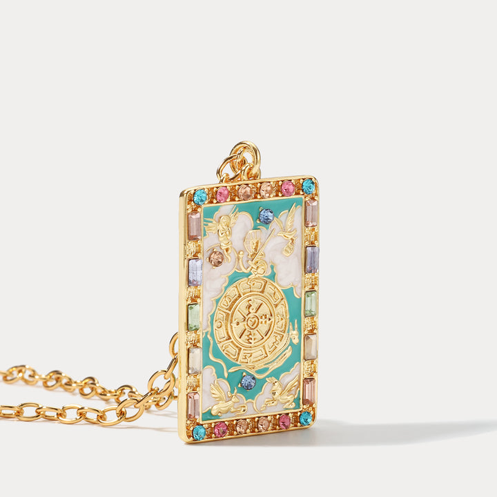 18k Gold Tarot Card Necklace