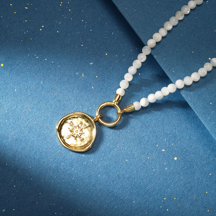 Compass Beads Long Necklace