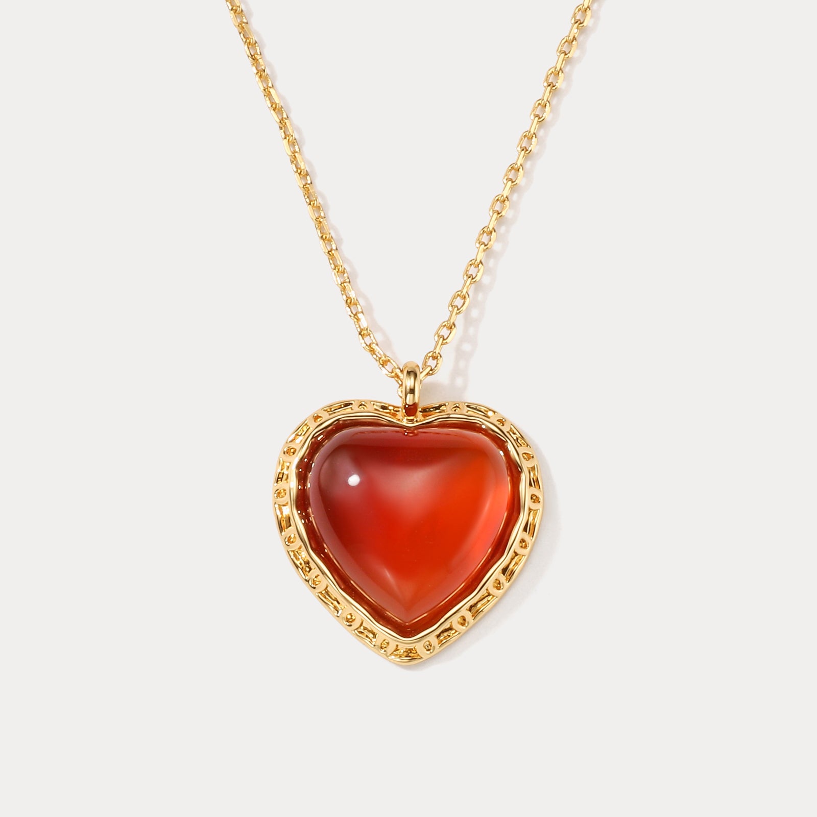 Selenichast Ruby Heart Necklace