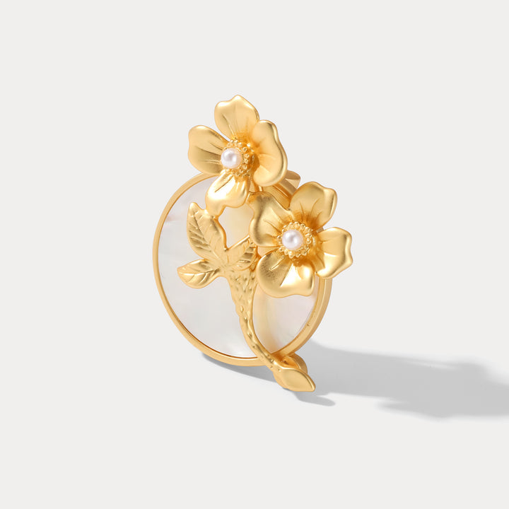 Evening Primrose Gold Brooch