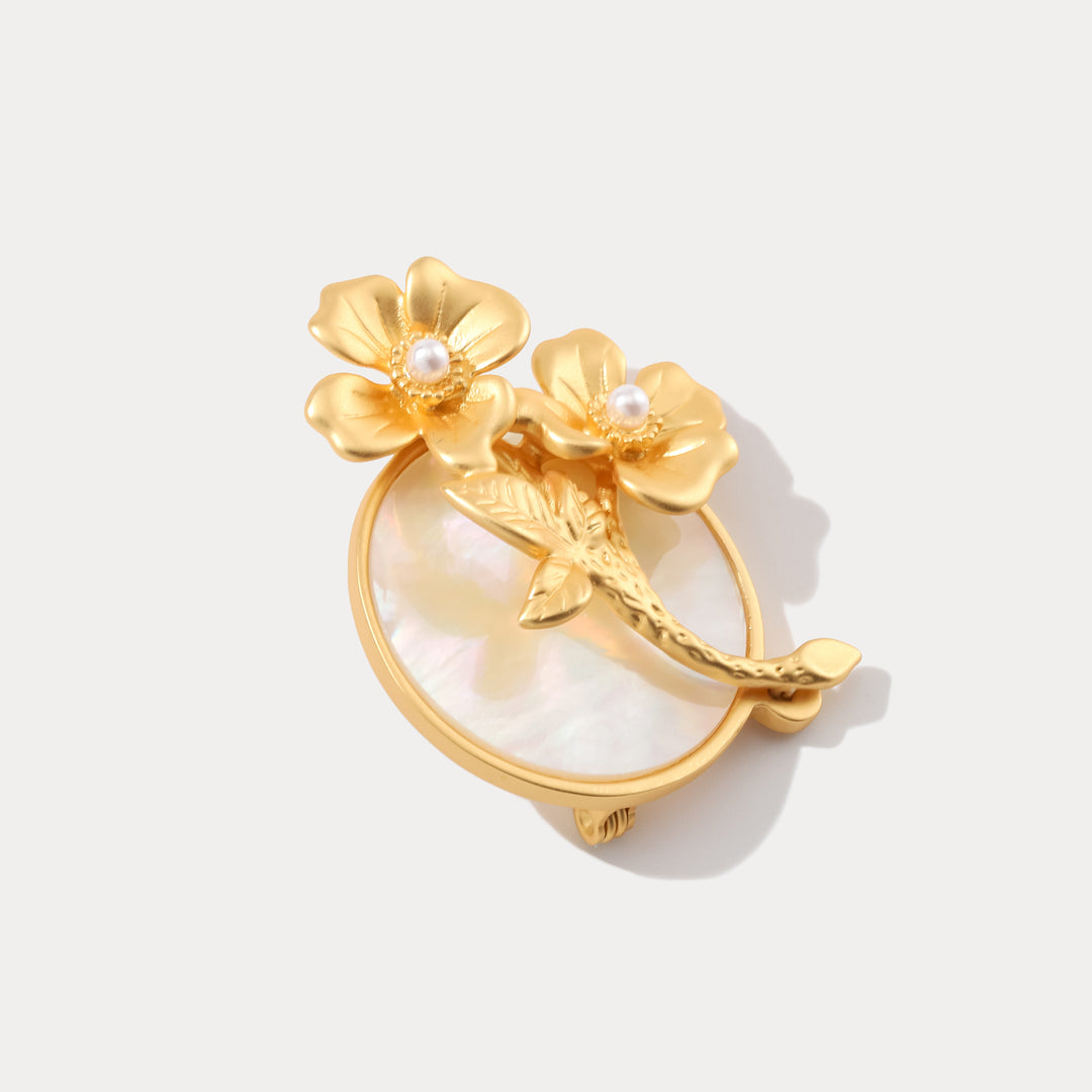 Evening Primrose Pearl Brooch