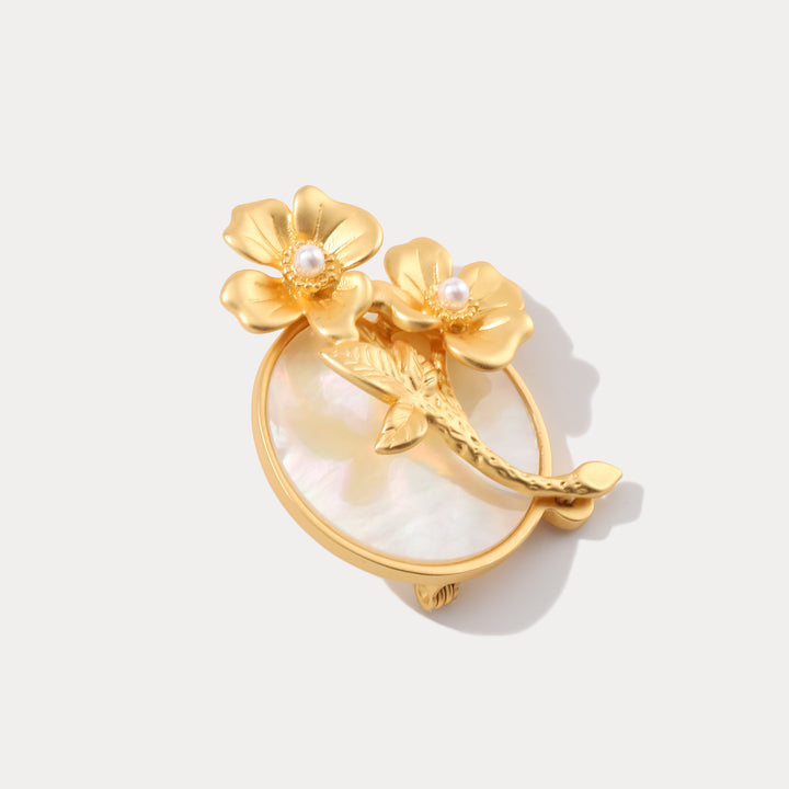 Evening Primrose Pearl Brooch