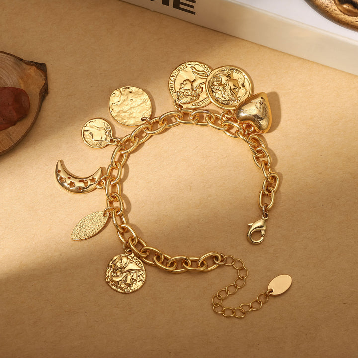 Victorian Moon Love Chain Bracelet