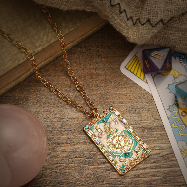 Gold Tarot Pendant Jewelry