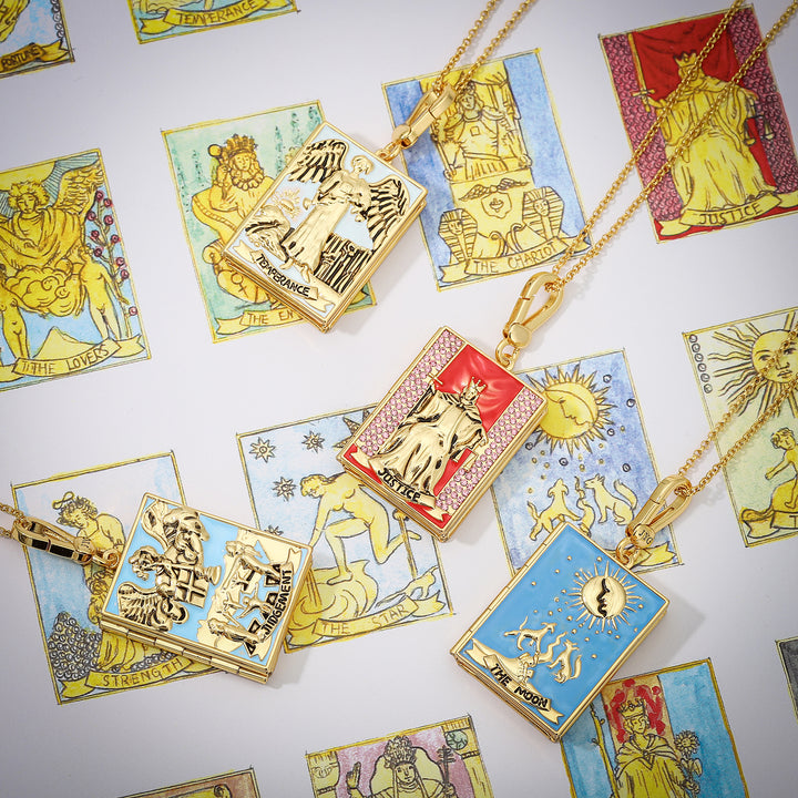 Tarot Magic Locket Enamel Necklace