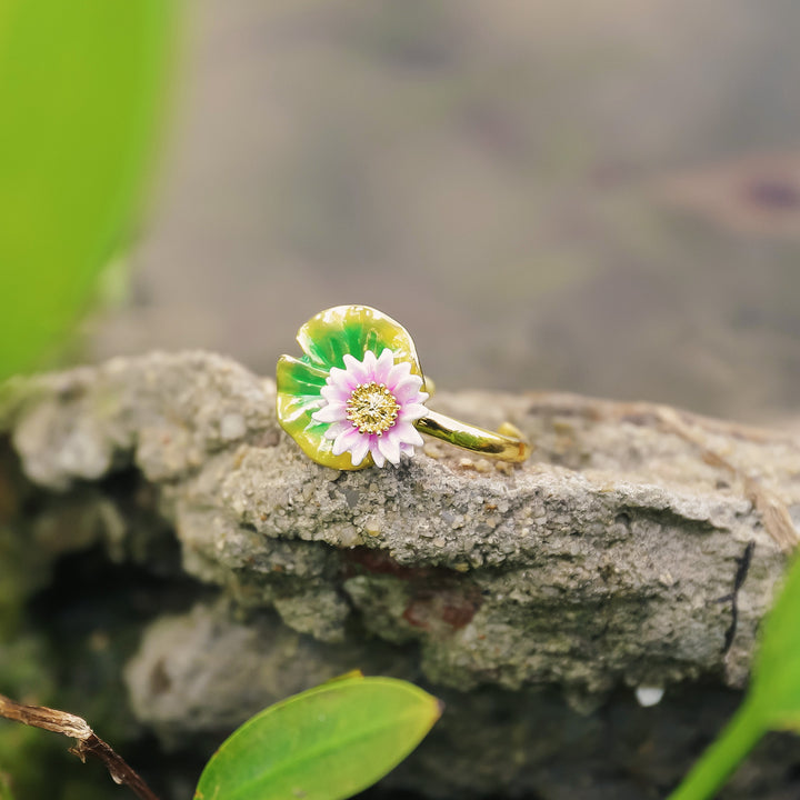 Lotus Enamel Ring