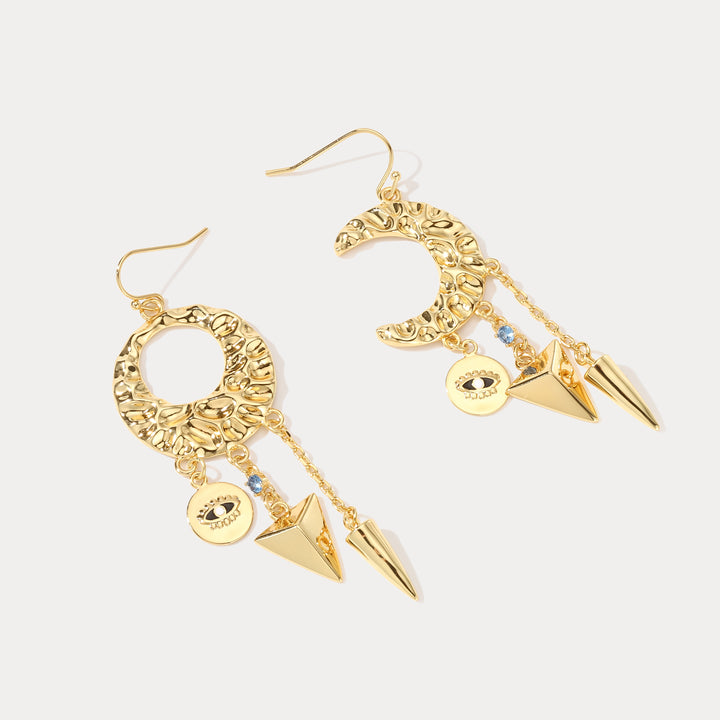 Cosmic Evil Eye Tassel Earrings