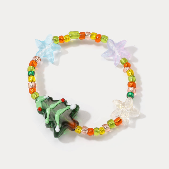 Christmas Tree Starfish Elastic Bracelet