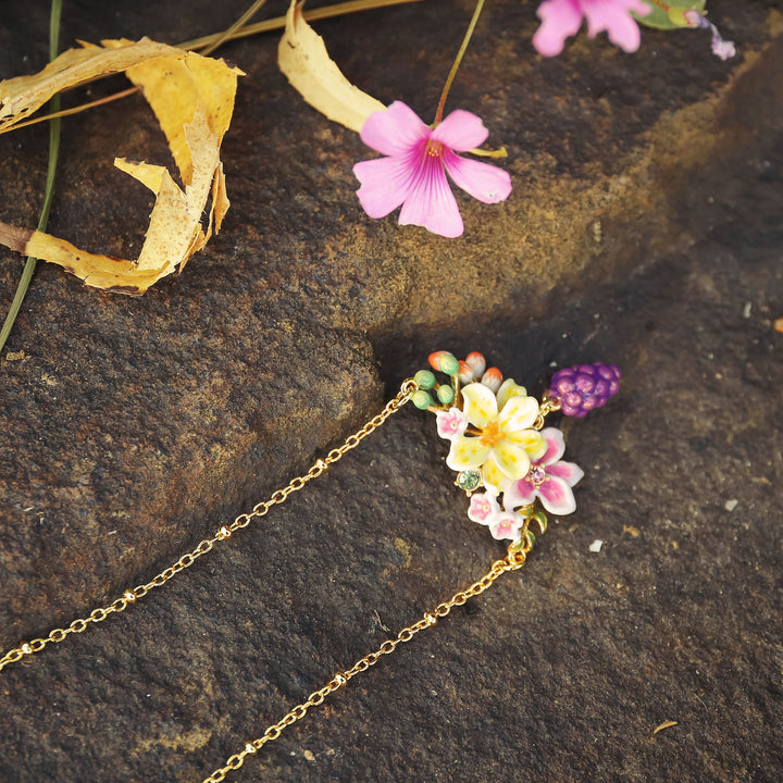 Sweet Grape Flower Necklace Gift Set with Gift Wrapping