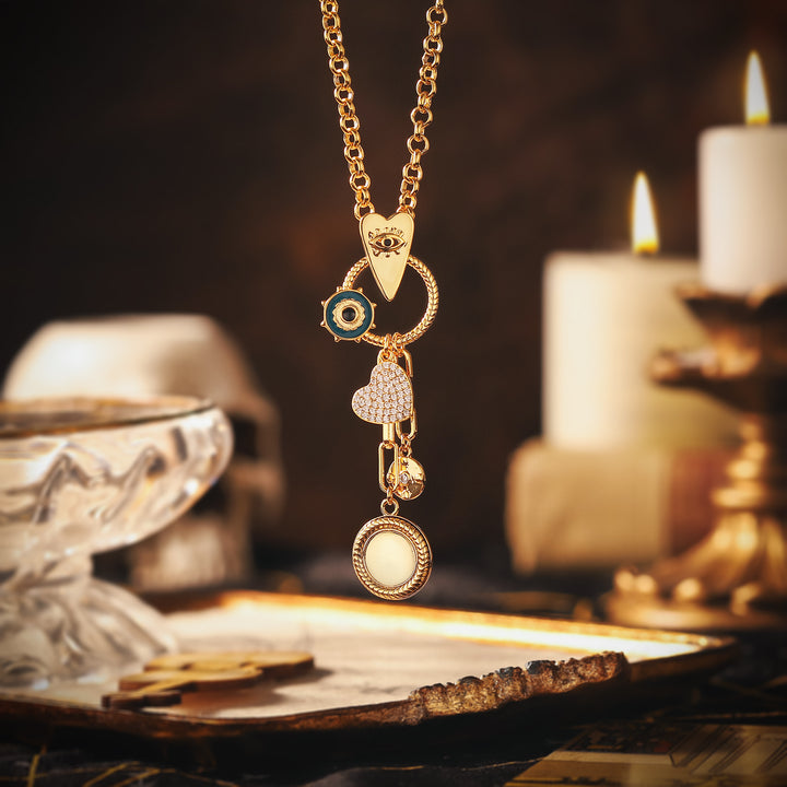 Evil Eye Heart Coin Necklace