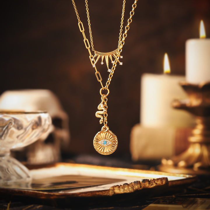 Evil Eye Snake Chain Necklace