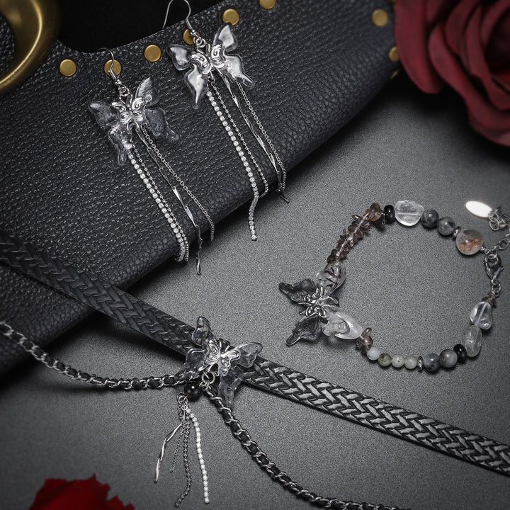 Twilight Butterfly Platinum Jewelry Set