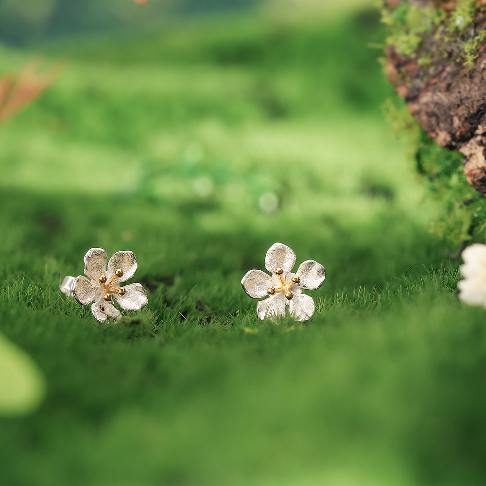 Peach Blossom Stud Gold Earrings