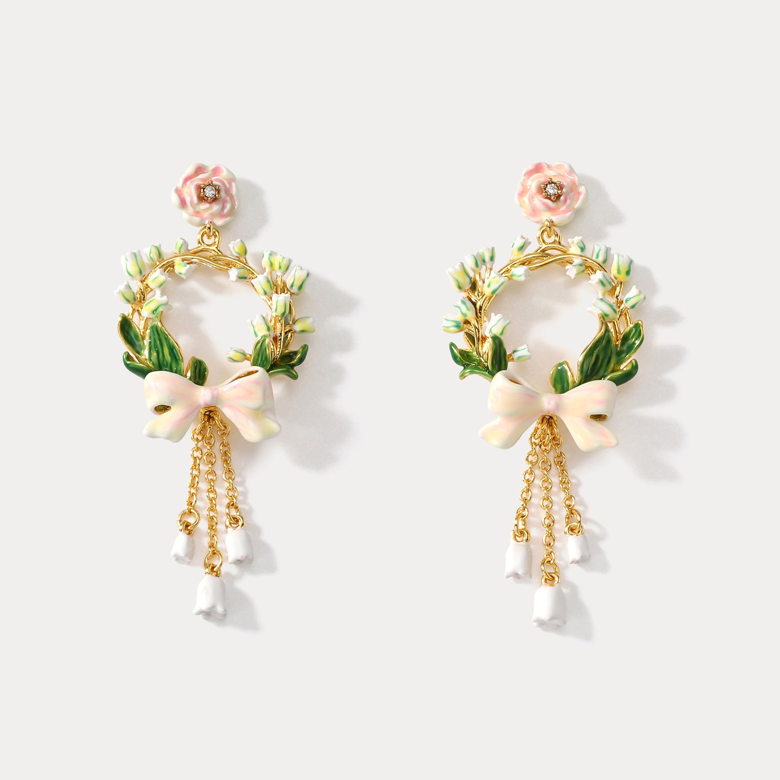 Selenichast Lily Of The Valley Bow Earrings