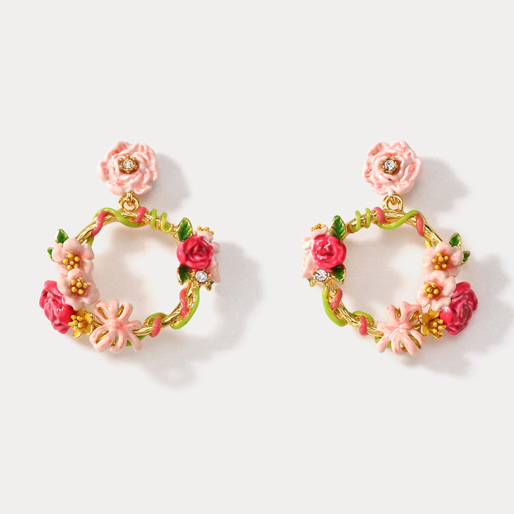 Selenichast Garden Flower Hoop Earrings