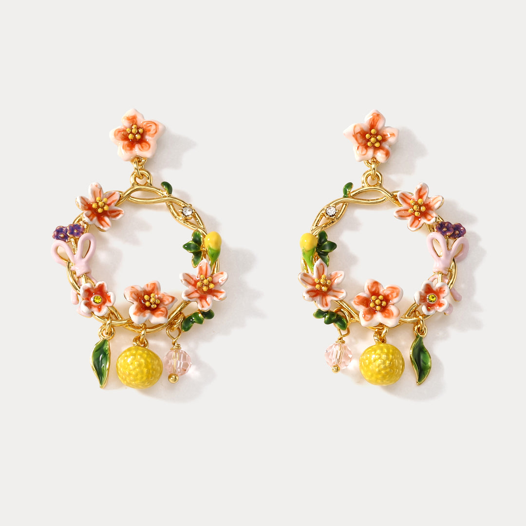Selenichast Orange Hoop Earrings
