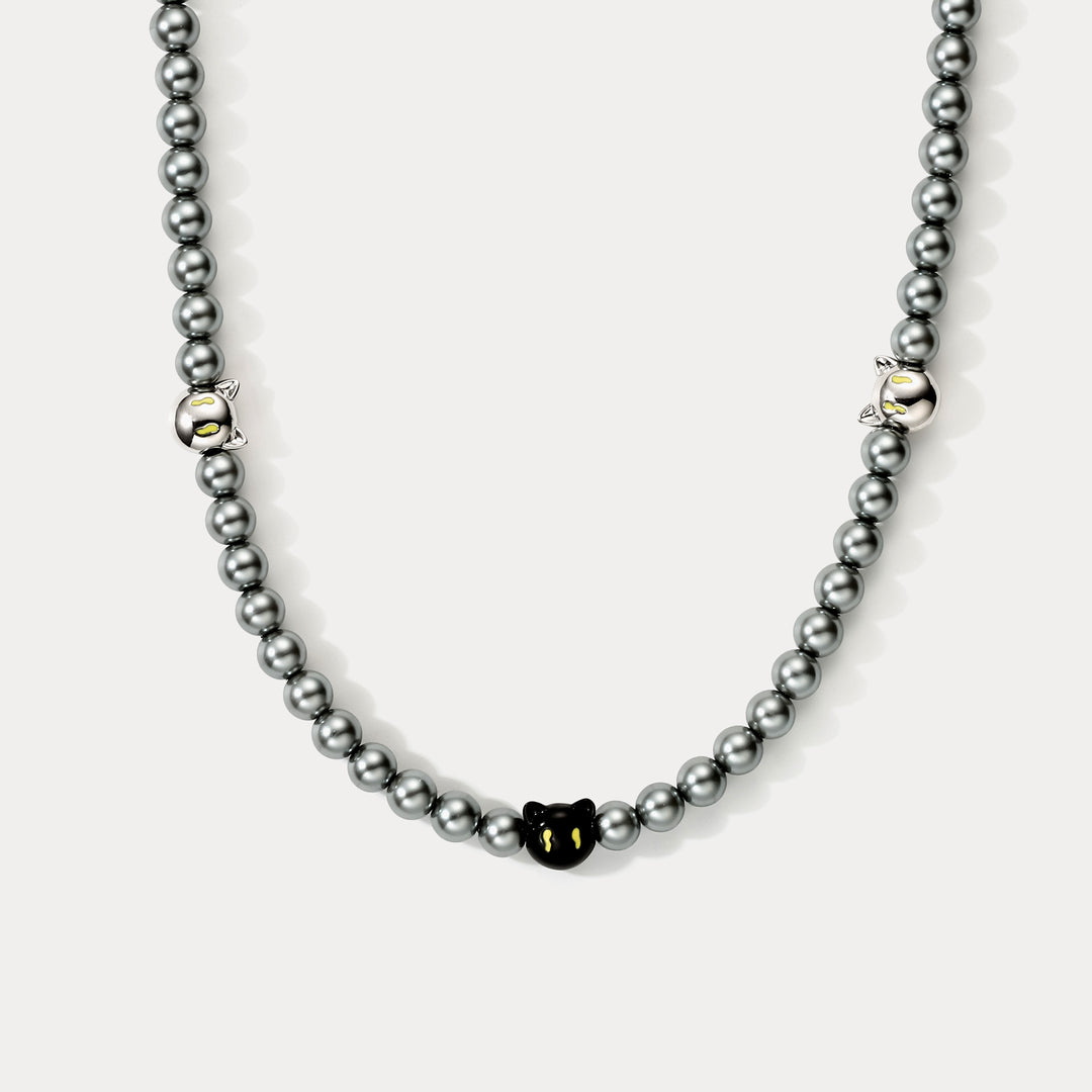 Selenichast Black Cat Beads Necklace
