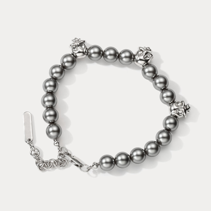 Skull Beads Gothic Halloween Bracelet
