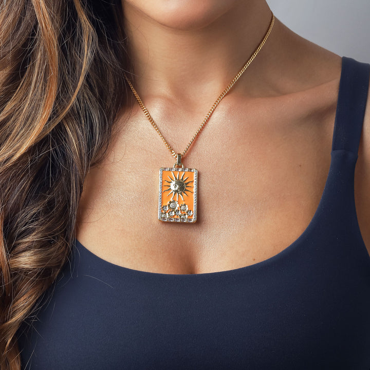The Sun Tarot Card Chain Necklace
