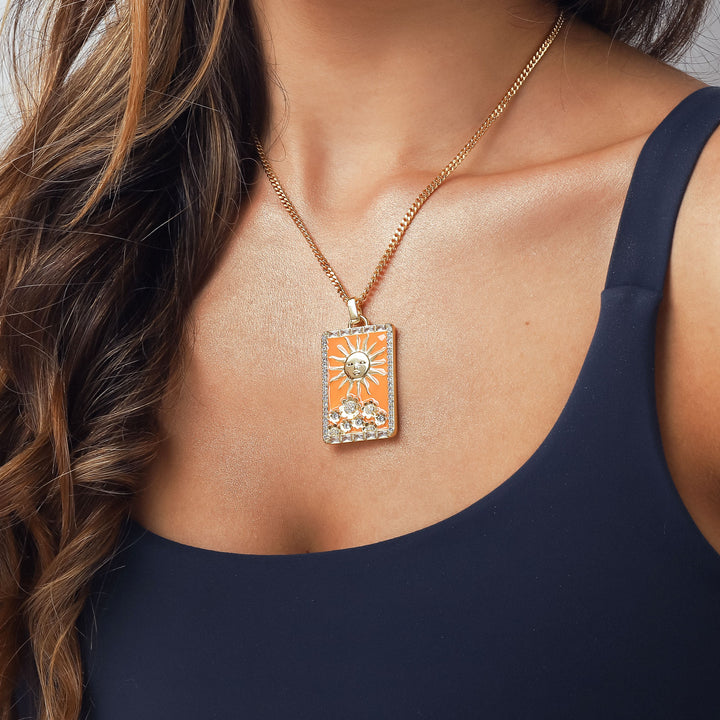 The Sun Tarot Card Pendant Necklace