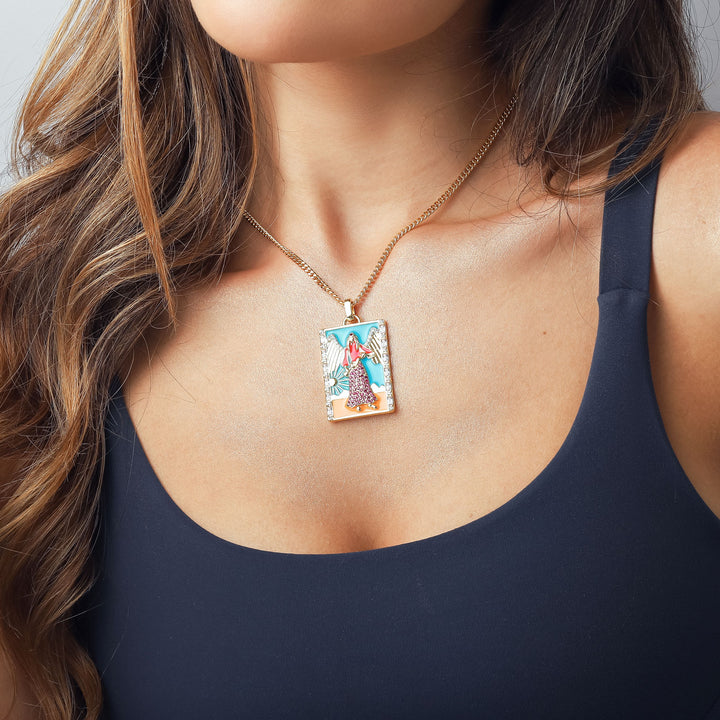 Temperance Facade Tarot Card Necklace