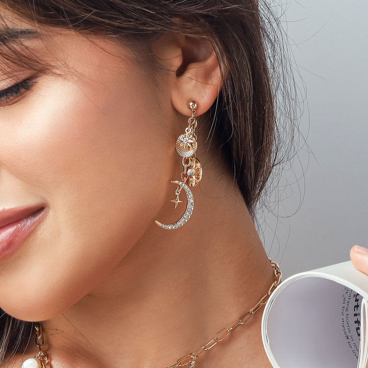 Guardian of Moon And Star Birthday Earrings