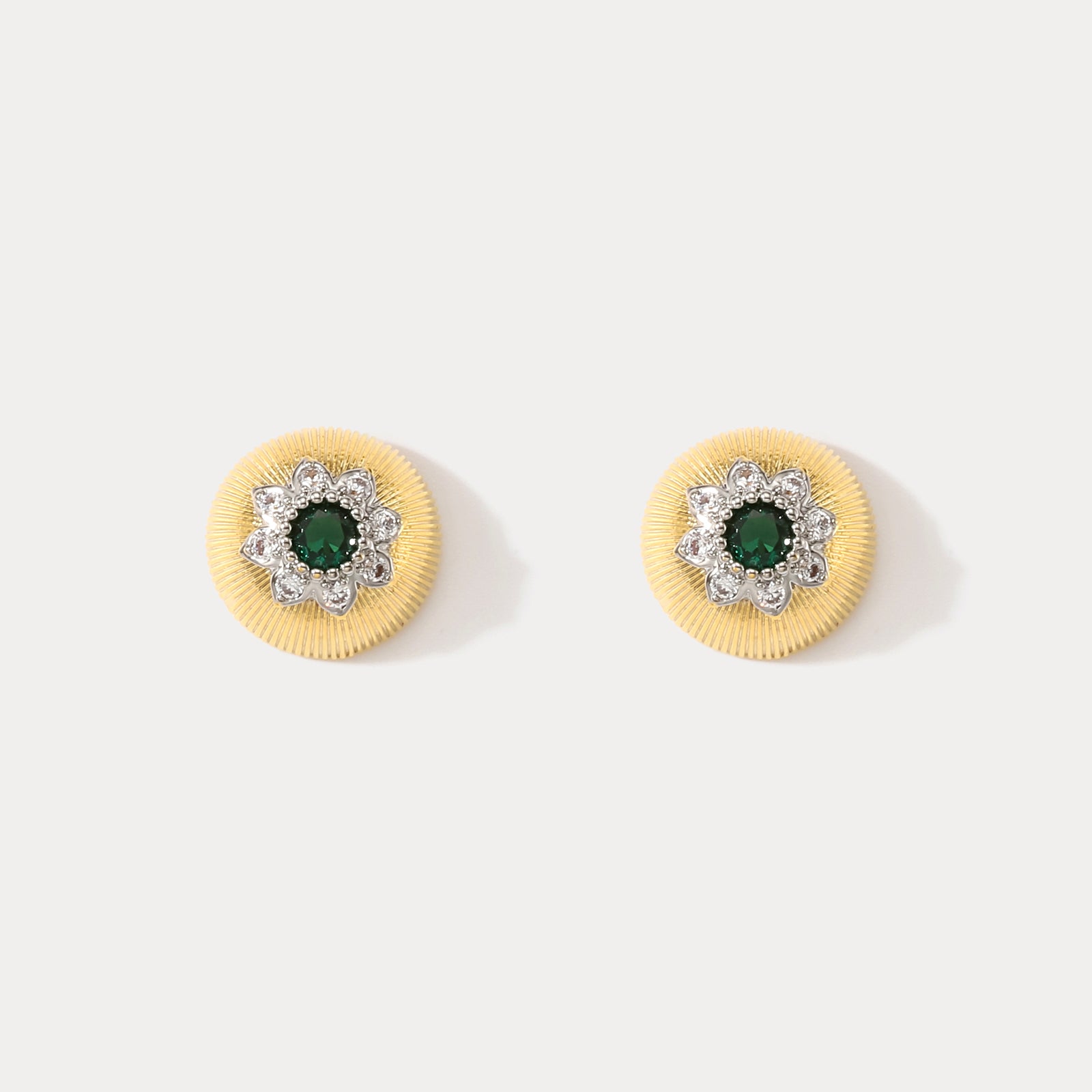 Selenichast Emerald Flower Earrings