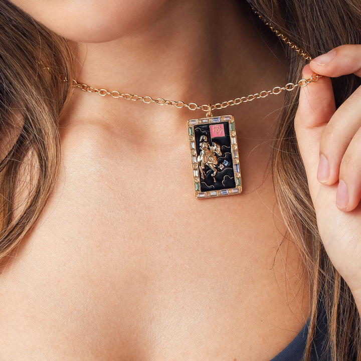 Enamel Death Gold Pendant Jewelry