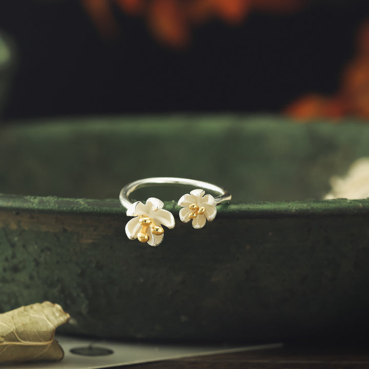 Sterling Silver Magnolia Figo Adjustable Ring