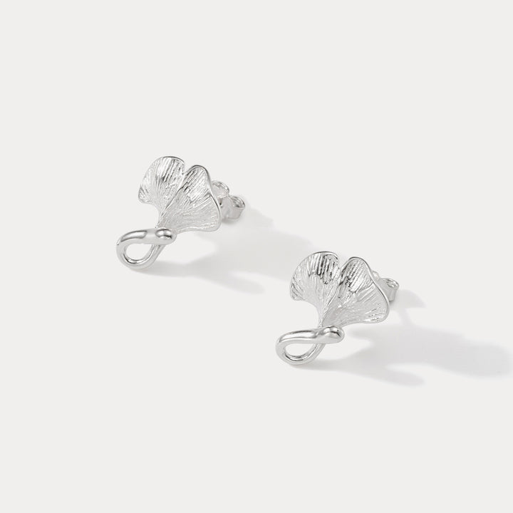 Boucles d'oreilles en argent ginkgo