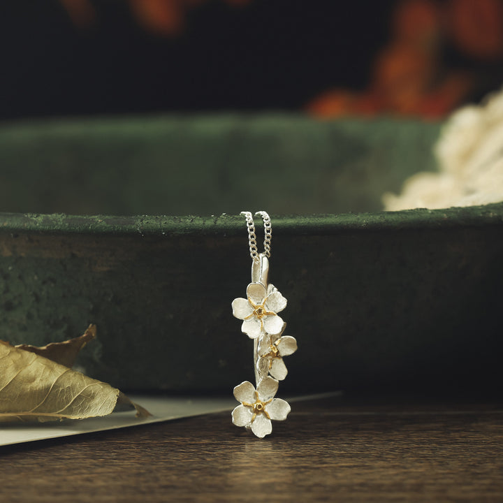 Forget-Me-Not 18k Gold Flowers Jewelry Set