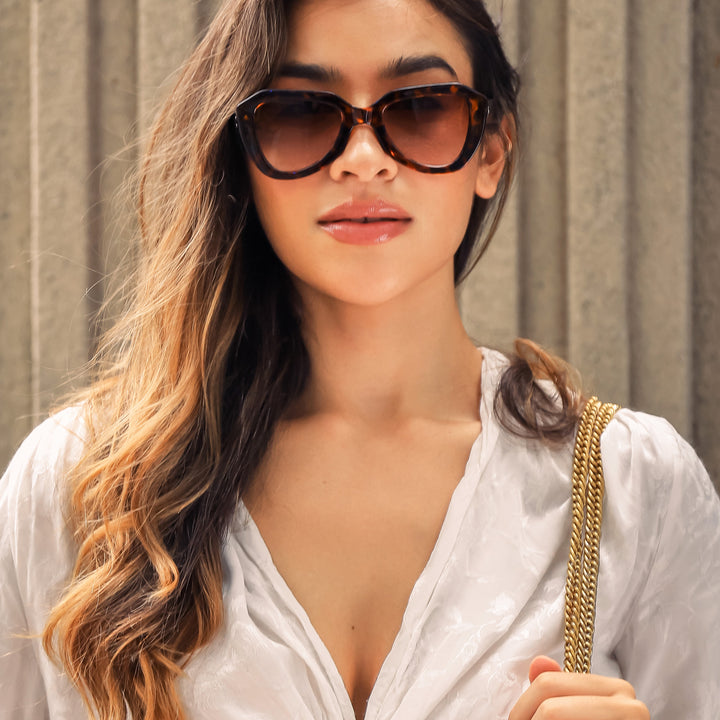 Tortoiseshell Irregular Retro Sunglasses