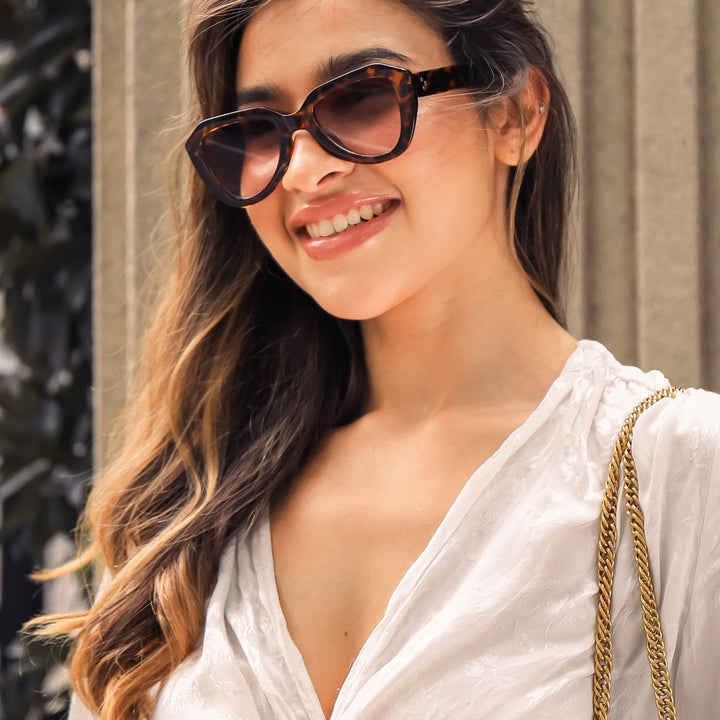 Tortoiseshell Irregular UV Protection Sunglasses