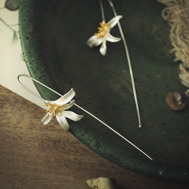 Gold Osmanthus Fragrans Hook Earrings