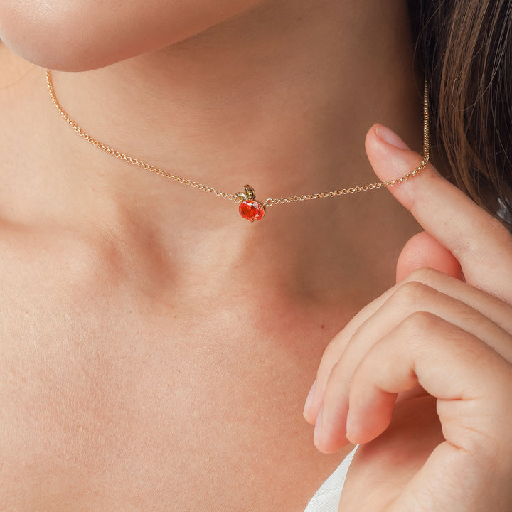 Orange Gold Chain Necklace