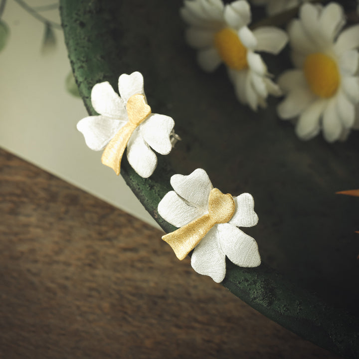 Silver Flower Stud Earrings