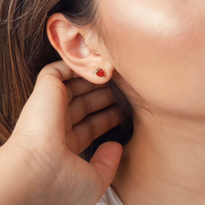 Strawberry Stud Nature Earrings