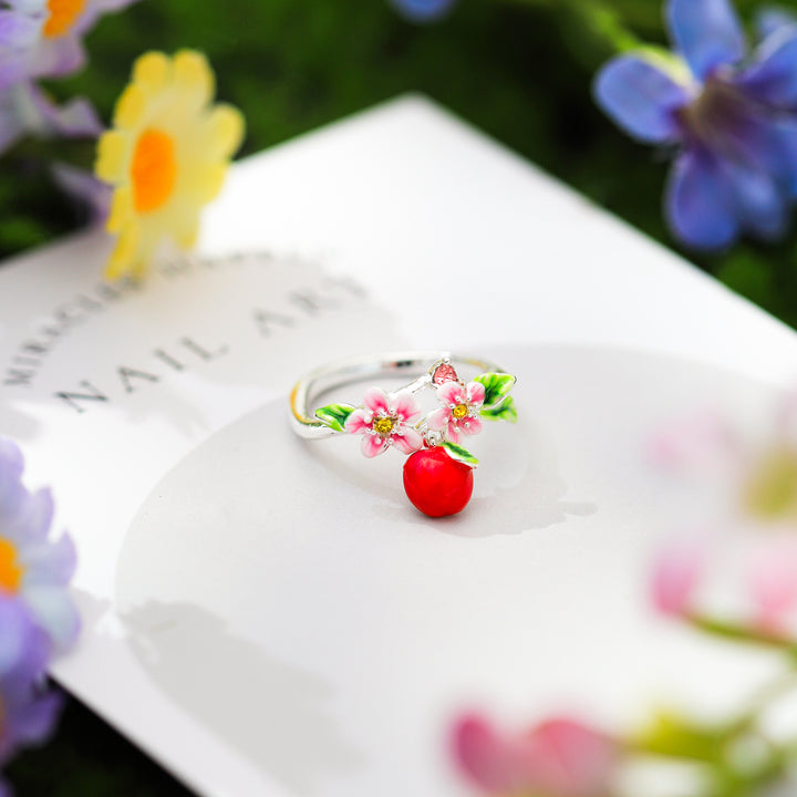 Apple Flower Ring Silver