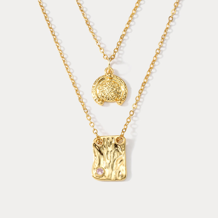Selenichast Vintage Glistening Layered Necklace