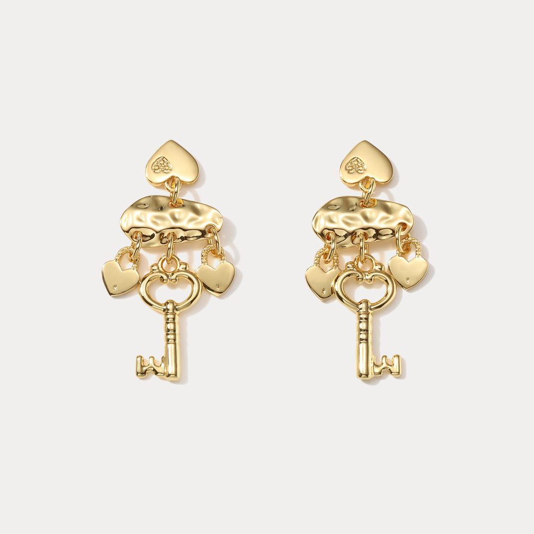 Selenichast Key of Heart Earrings