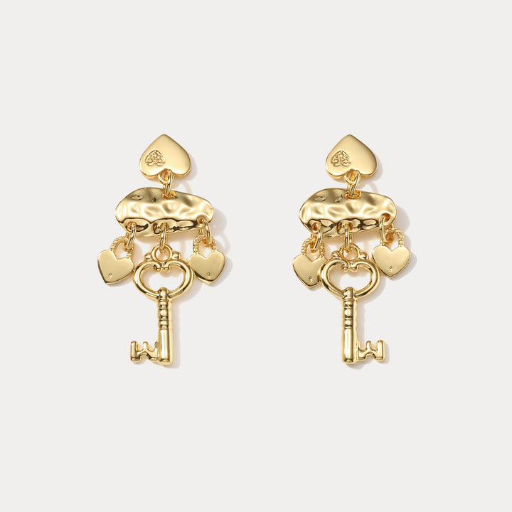 Selenichast Key of Heart Earrings