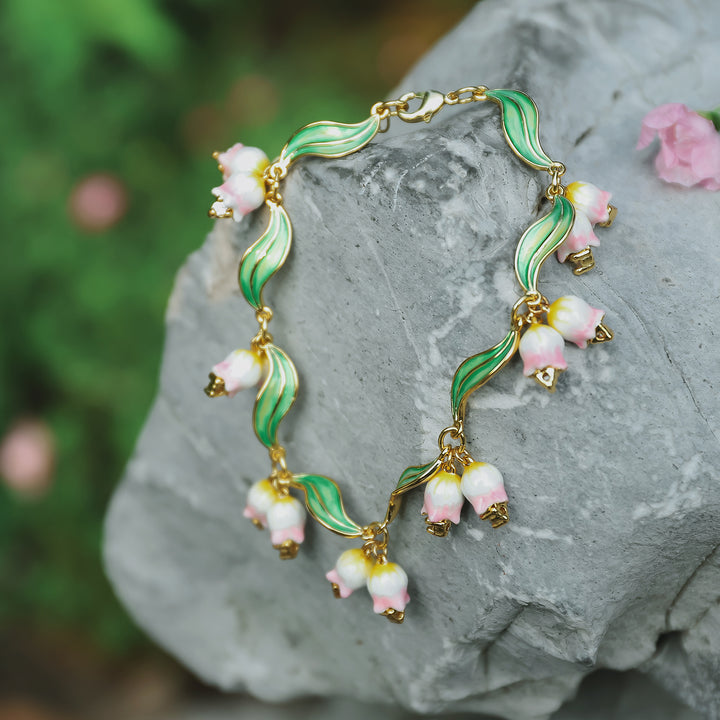 Lily Of The Valley Pearl Pink Braceet Gift Set with Gift Wrapping