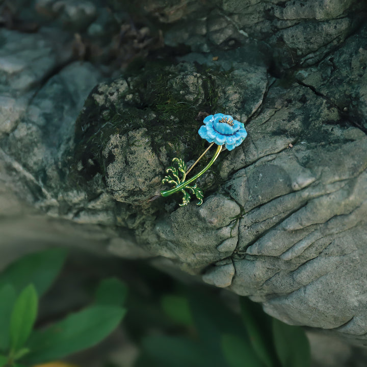 Blue Floral Chic Brooch