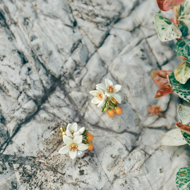 orange blossom statement earrings