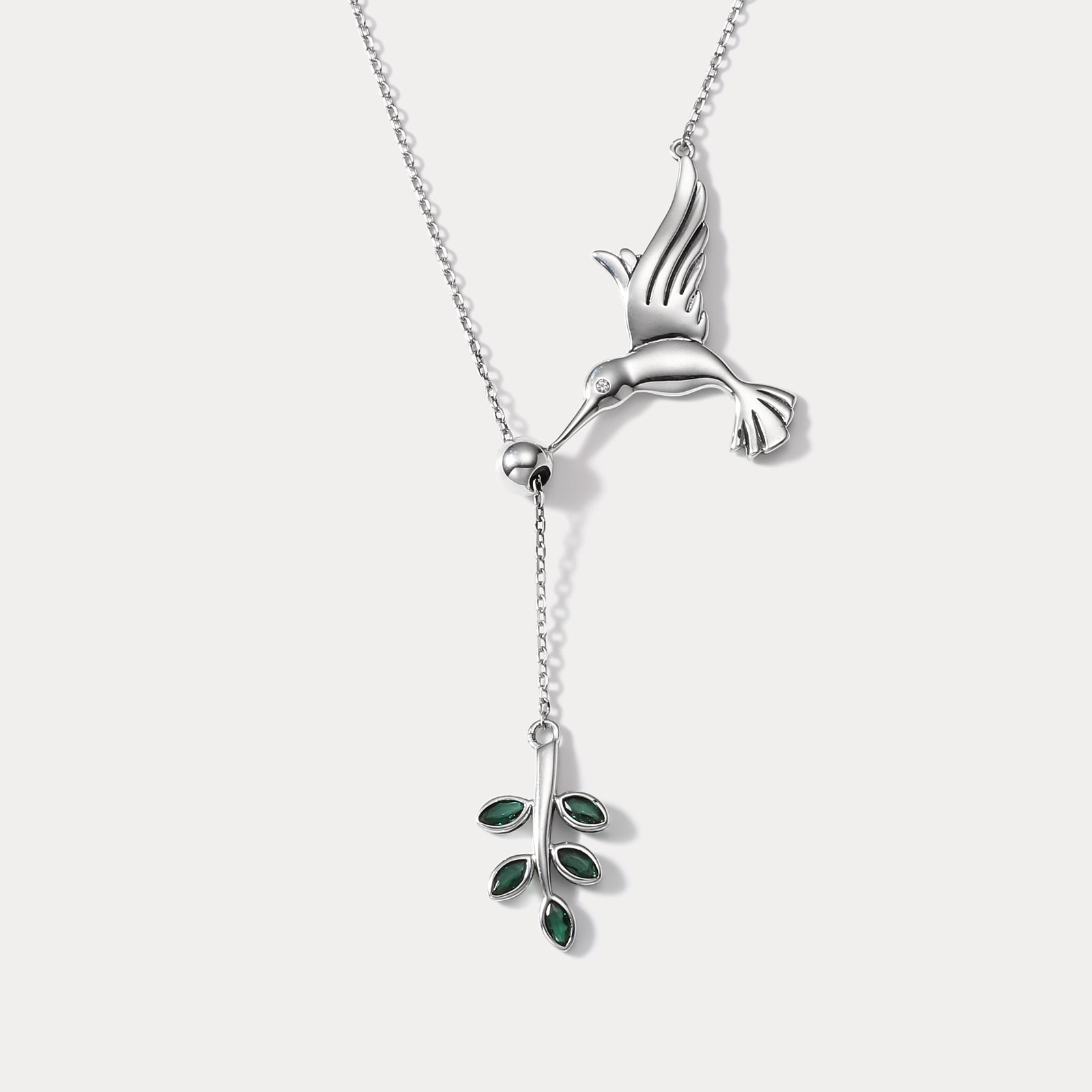 Selenichast Hummingbird & Olive Branch Necklace
