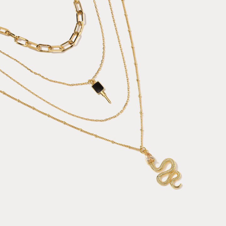 Hollow Key Layered Necklace