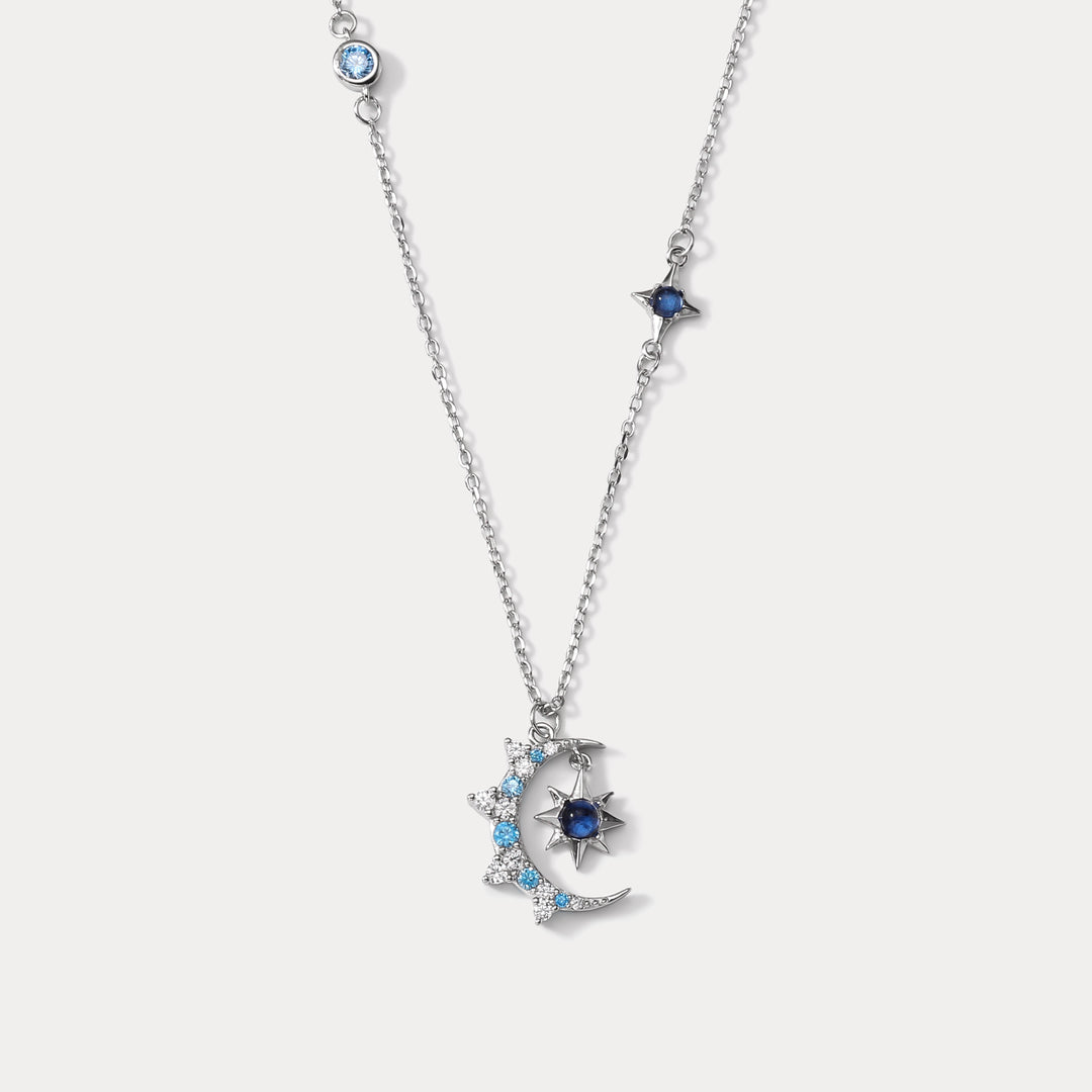 Selenichast Moon & Eight-pointed Star Necklace