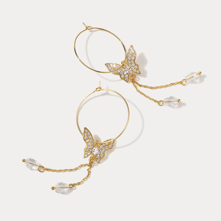 Butterfly Hoop Earrings
