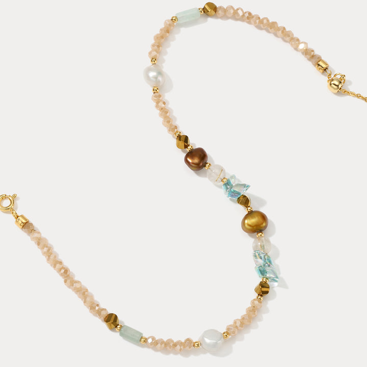 Waterproof Gem Stone Sead Beaded Anklet